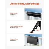 VEVOR Inklapbare Balkontafel 30,5 x 122 cm - Zwart - Ruimtebesparende Hangtafel voor Buiten