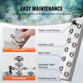 VEVOR 12 koppen ultrasone vernevelaar, 9000 ml/h, IP67 waterdichte mistfabrikant met 300 W voeding, boei, reserveschijven, voor vijver, tuin, rotstuin, kas, Halloween-decoratie