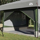 vidaXL Binnentent met dak met opslag Groen en Grijs 300 x 300 x 250 cm