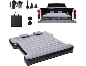 VEVOR Luchtbed voor Pickup Truck - 170-180 cm - Zwart - Inclusief 12V Pomp en 2 Kussens