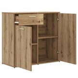 vidaXL Dressoir 80x36x75 cm bewerkt hout artisanaal eikenkleur