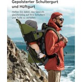 besrey Kraxe kinderdrager met opbergtas, draagbare kinderstoel voor op reis, Kraxe rugdrager om te wandelen voor 6-36 maanden, draagstoel tot 18 kg, inklapbaar (legergroen)