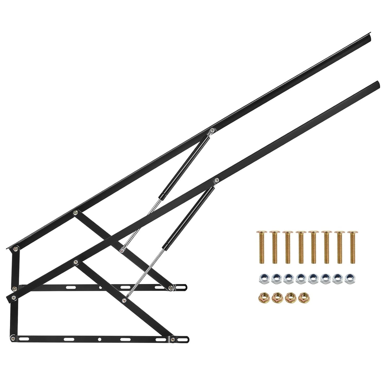 VEVOR Bedhefmechanisme, compatibele bedmaat 150 x 200 cm, robuuste bedhouder met pneumatische hendel, belasting 120 kg, scharnieren voor kofferbak, opvouwbaar wandbed voor logeerkamer