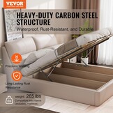 VEVOR Bedhefmechanisme, compatibele bedmaat 150 x 200 cm, robuuste bedhouder met pneumatische hendel, belasting 120 kg, scharnieren voor kofferbak, opvouwbaar wandbed voor logeerkamer
