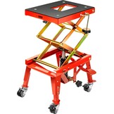 VIVOHOME 160kg Heavy Duty Hydraulische Motorfiets Heftafel Voetbediende ATV Dirt Bike Schaarstandaard met 4 Wielen Rood