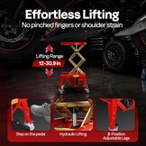 VIVOHOME 160kg Heavy Duty Hydraulische Motorfiets Heftafel Voetbediende ATV Dirt Bike Schaarstandaard met 4 Wielen Rood