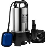 VEVOR Hefpomp voor geladen water, 1100 W, afvoerpomp voor geladen water, 333,3 l/min, vacuümpomp, zwembad, kelder, septische tank, met afvoeradapter voor het pompen van vuil afvalwater
