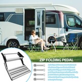 JAOGAUS Inklapbare auto-trede, aluminium uittrekbaar, deurpedaal voor camper, caravan, met vergrendeling