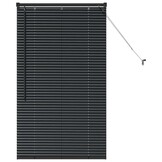 vidaXL Raamblind met gordijnen Zwart Aluminium
