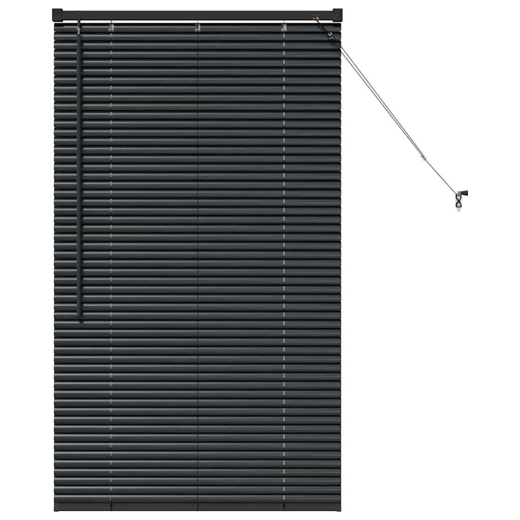 vidaXL Raamblind met gordijnen Zwart Aluminium