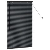 vidaXL Raamblind met gordijnen Zwart Aluminium
