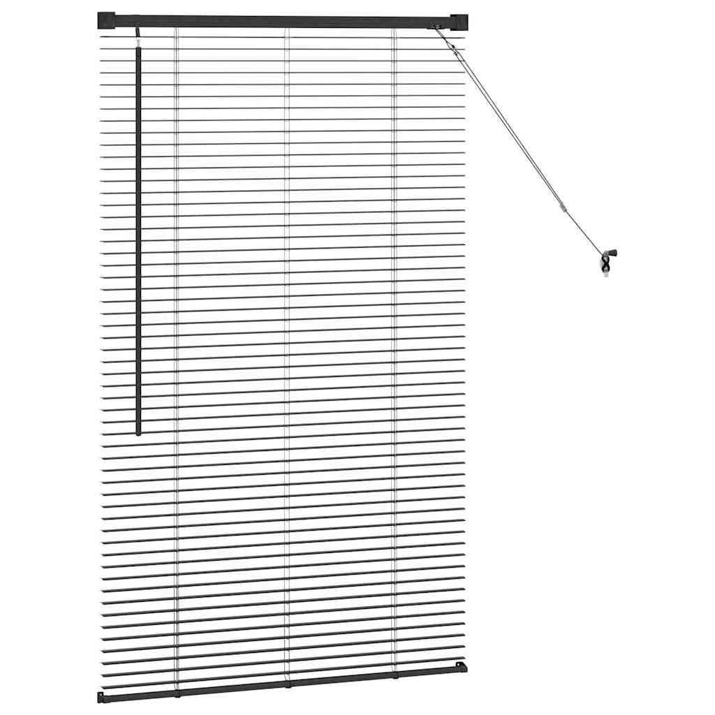 vidaXL Raamblind met gordijnen Zwart Aluminium