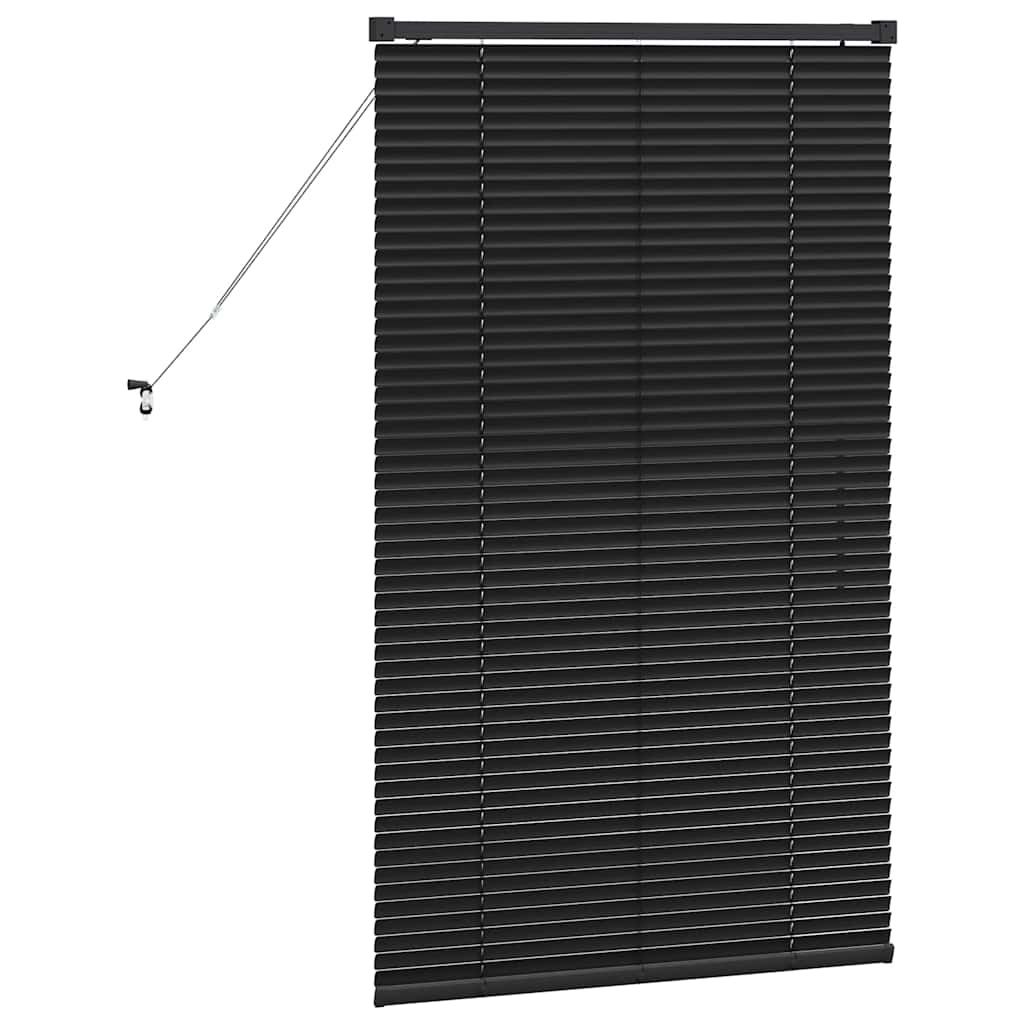 vidaXL Raamblind met gordijnen Zwart Aluminium