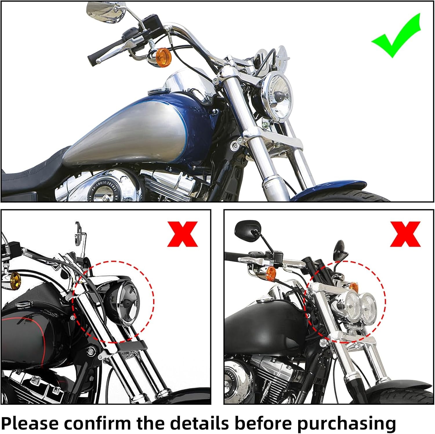 TCMT Voorste Kuip met 15 inch Windscherm in Glanzend Zwart (Smoke Scherm) voor Harley Dyna