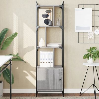 vidaXL Boekenkast met deur 44,5x30x154,5 cm hout grijs sonoma eiken