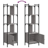 vidaXL Boekenkast met deur 44,5x30x154,5 cm hout grijs sonoma eiken