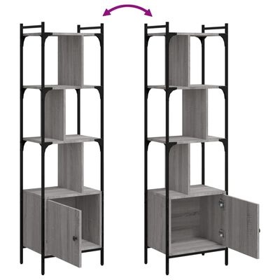 vidaXL Boekenkast met deur 44,5x30x154,5 cm hout grijs sonoma eiken