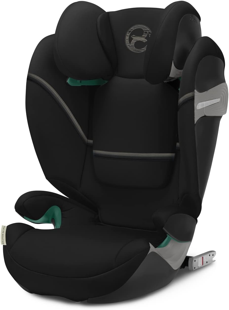 Cybex Gouden kinderzitje Solution S2 i-Fix, voor auto's met en zonder ISOFIX, 100 - 150 cm, van ongeveer 3 tot 12 jaar (15 - 50 kg), Moon Black