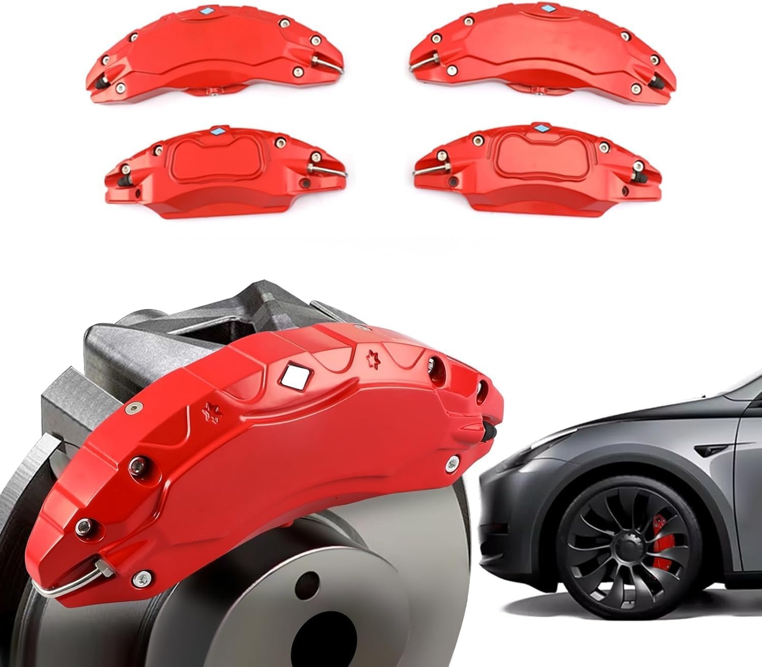 HEYOUTH RVS Remklauw Covers voor Tesla Model Y (19/20 inch velgen)