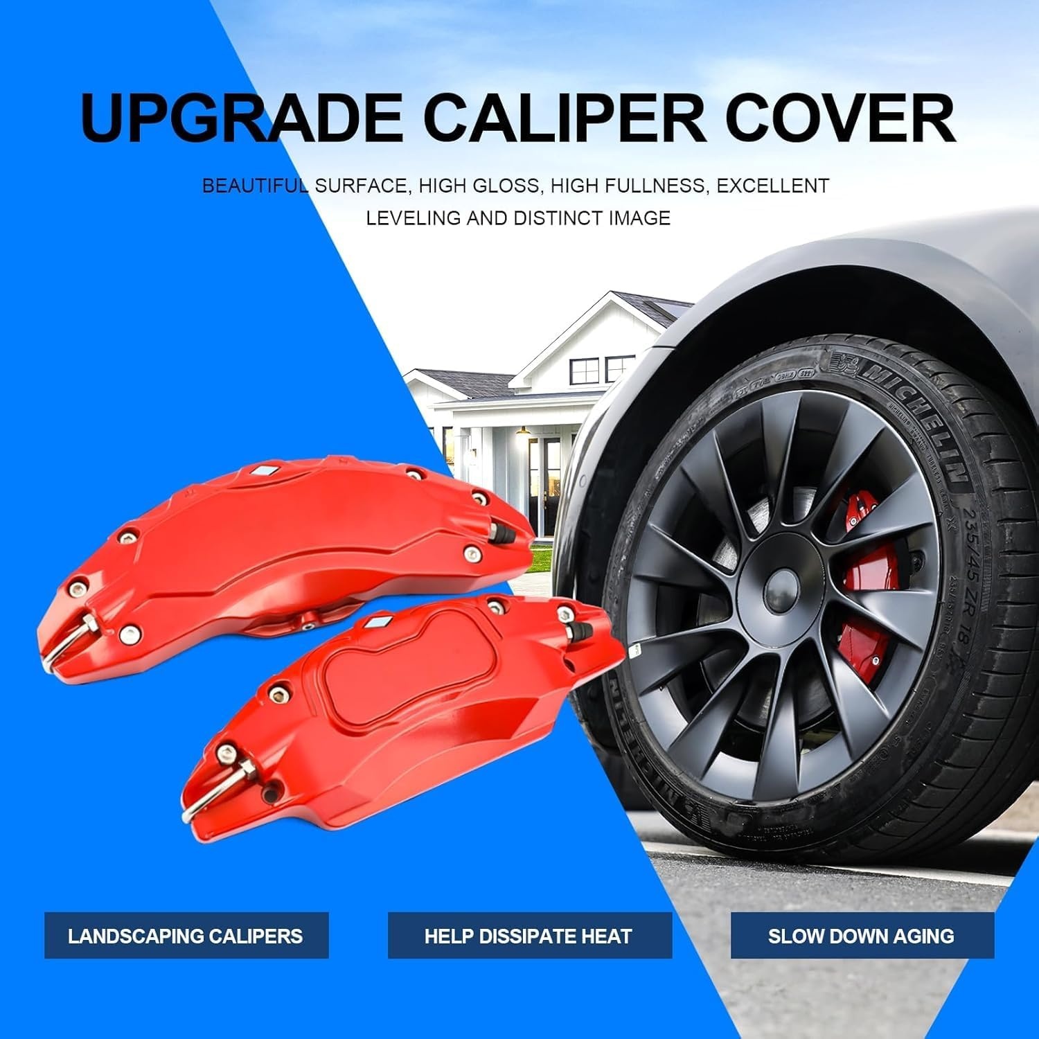HEYOUTH RVS Remklauw Covers voor Tesla Model Y (19/20 inch velgen)
