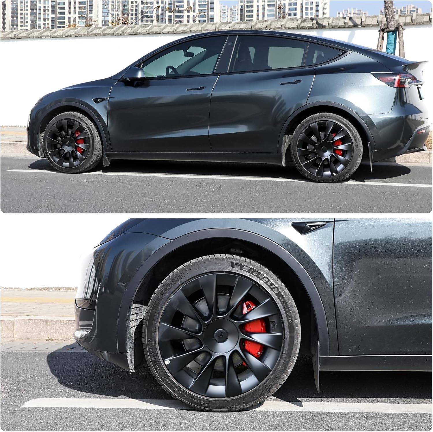 HEYOUTH RVS Remklauw Covers voor Tesla Model Y (19/20 inch velgen)