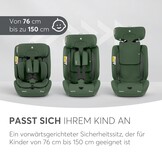 KikkaBoo i-Size i-FLIT Autostoeltje 76-150 cm - Militairgroen