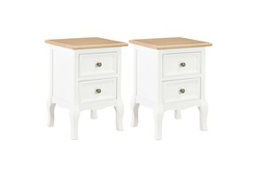 2x Nachtkastjes 35x30x49 cm MDF Wit - 75% Korting!