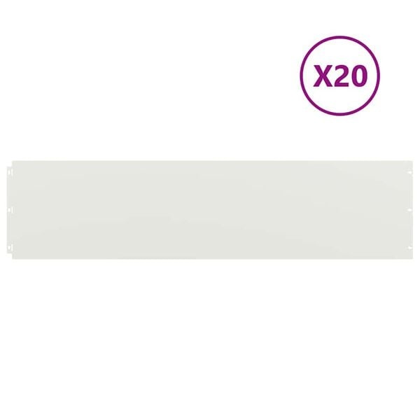 VidaXL Gazonranden 20 stuks 25x103 cm Staal Wit (34% Korting)