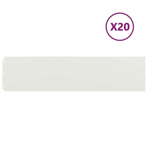 VidaXL Gazonranden 20 stuks 25x103 cm Staal Wit (34% Korting)