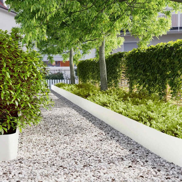VidaXL Gazonranden 20 stuks 25x103 cm Staal Wit (34% Korting)