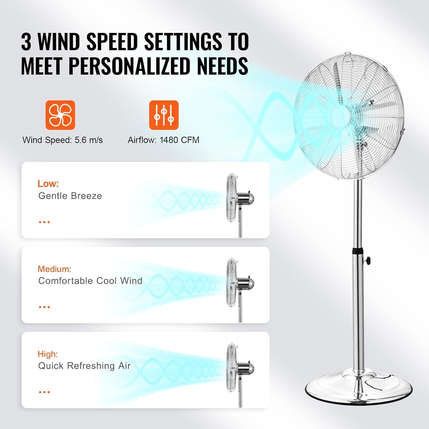 Industriële Staande Ventilator - Zilver - 29% Korting!