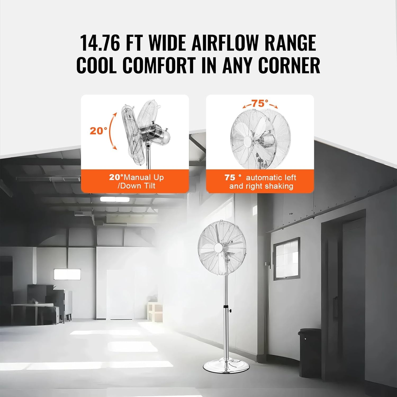 Industriële Staande Ventilator - Zilver - 29% Korting!