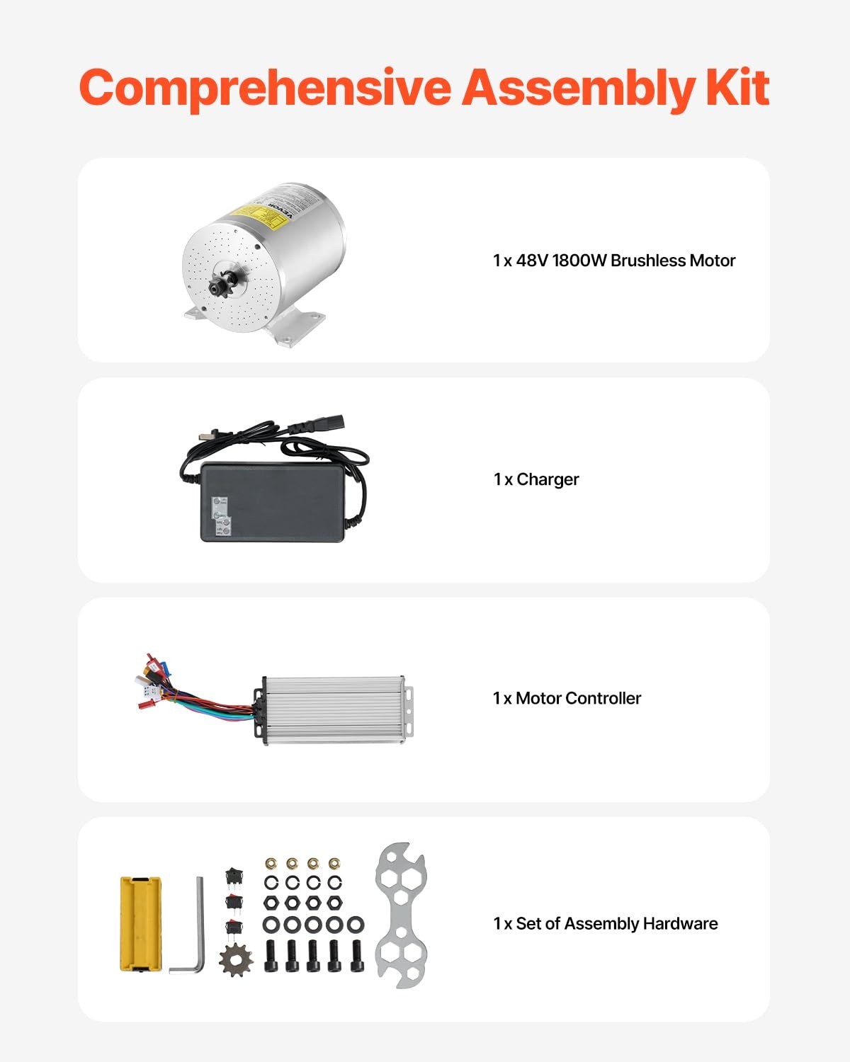 1800W Elektrische Motor Kit Go Kart/E-bike 48V met Toerentalregelaar - 35% Korting
