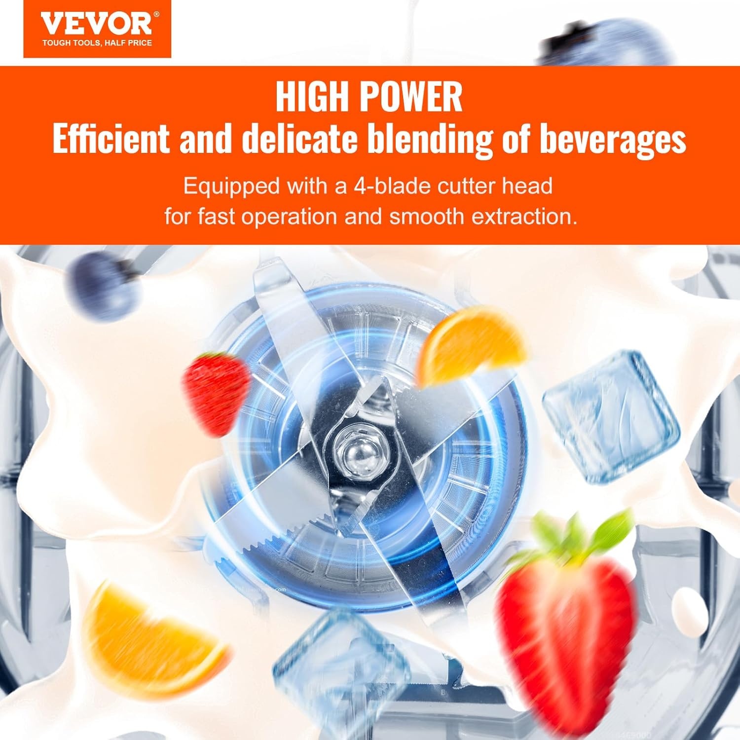 Krachtige 2200W Blender Zwart | 2L | 6 RVS Messen | Bespaar 29%