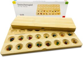 Mancala Steenspel Hus Bao: Hout & 64 Edelstenen met 57% Korting