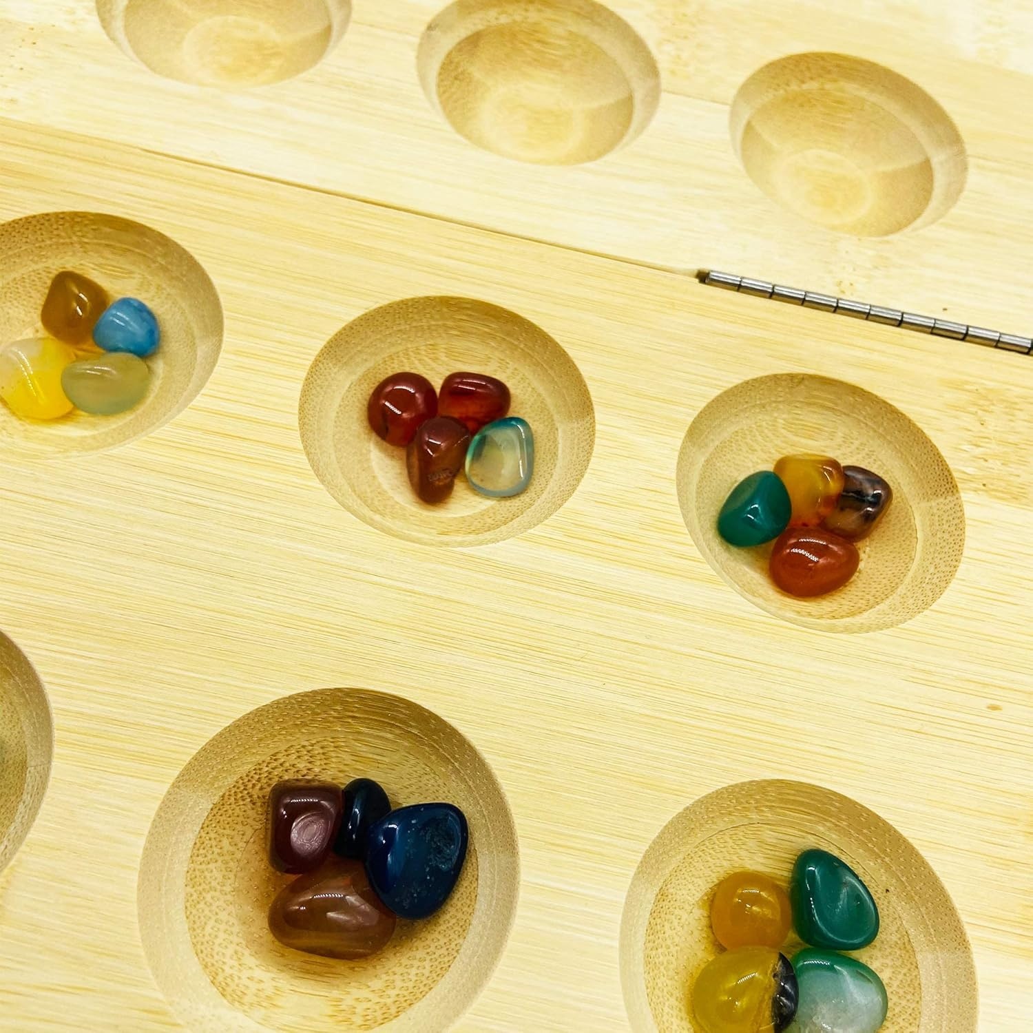 Mancala Steenspel Hus Bao: Hout & 64 Edelstenen met 57% Korting