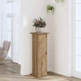 Plantenstandaard bewerkt hout - 33x33x100 cm - Artisanaal Eiken - 33% Korting
