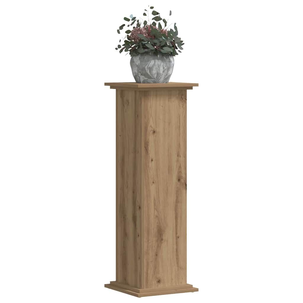 Plantenstandaard bewerkt hout - 33x33x100 cm - Artisanaal Eiken - 33% Korting