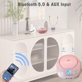 Roze Draagbare Boombox CD-speler | Bluetooth 5.0 | 29% Korting