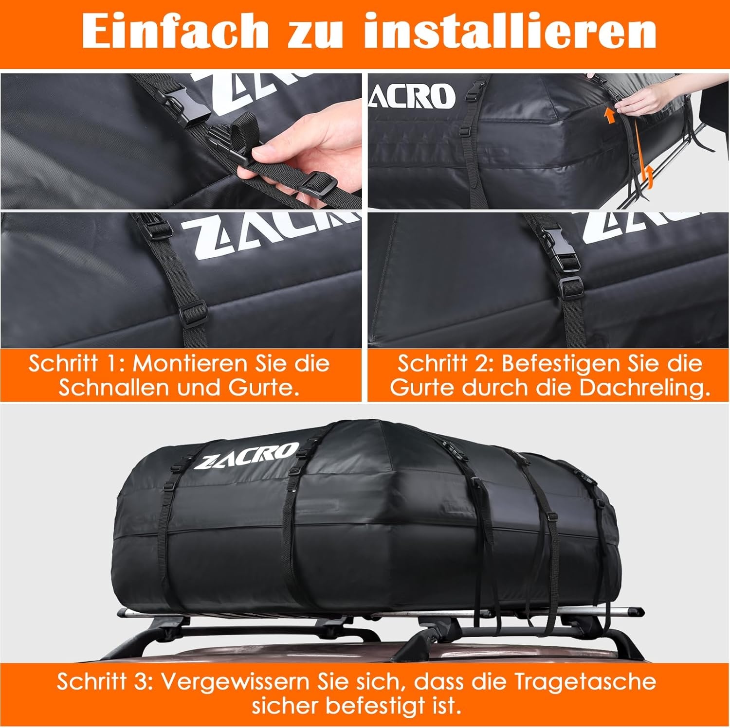 Waterdichte Dakkoffer/Bagagetas 425L voor Auto (met/zonder dakdrager) - 34% Korting