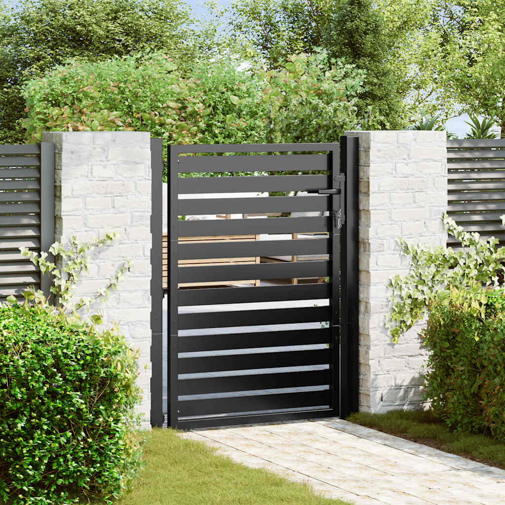 Afsluitbaar Tuinhek Aluminium Zwart 100x120 cm - 35% Korting