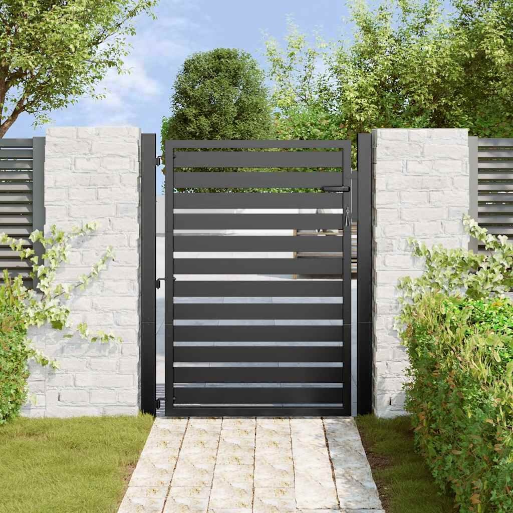 Afsluitbaar Tuinhek Aluminium Zwart 100x120 cm - 35% Korting