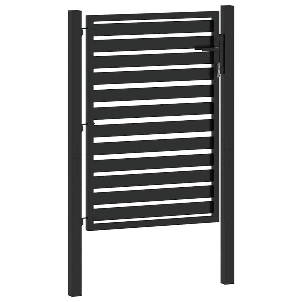 Afsluitbaar Tuinhek Aluminium Zwart 100x120 cm - 35% Korting