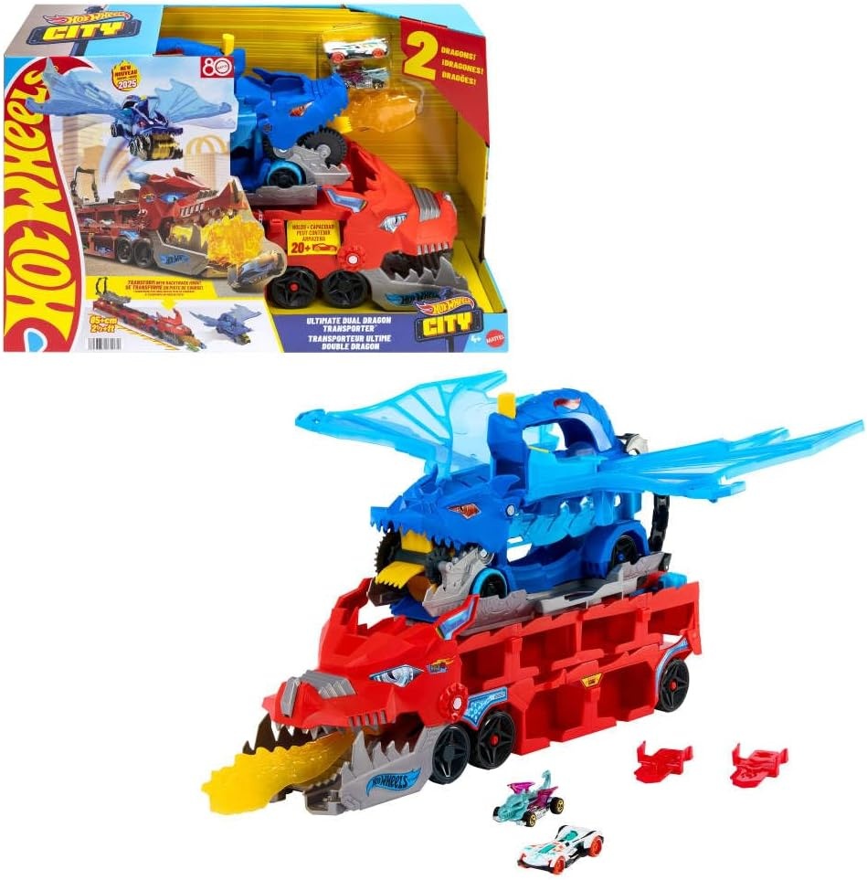 Hot Wheels Drakentransporter Speelgoedauto 2-in-1 met 53% Korting