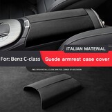 Alcantara Middenconsole & Armleuning Afdekking Zwart - Mercedes C-Klasse W205/GLC X253