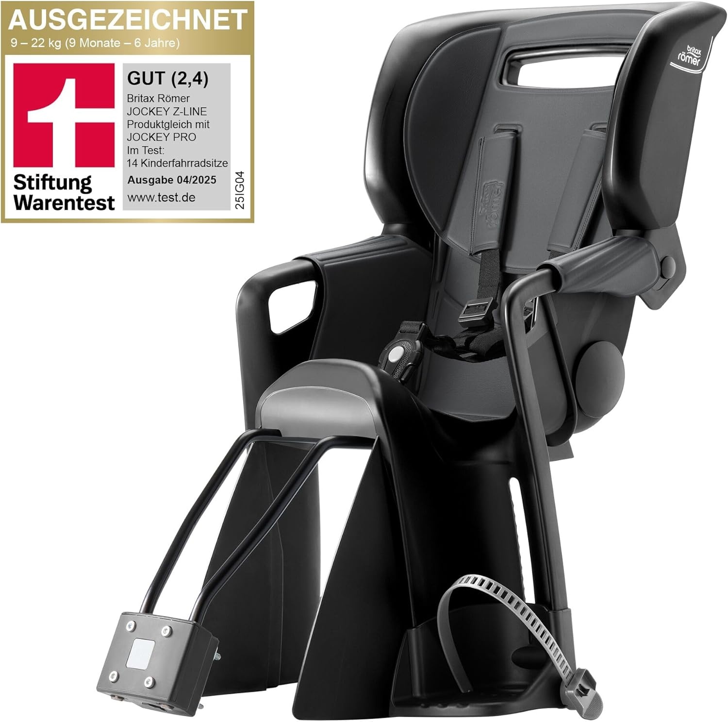 Fietszitje Jockey Z-Line Grijs 9-22 kg | Verstelbare hoofdsteun & rugleuning | 35% Korting!