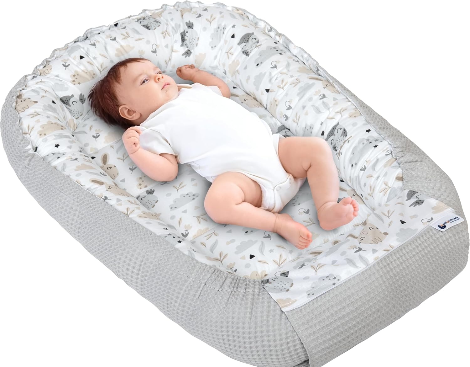 Babynestje 100% Katoen Wafel 100x60cm Grijs - 34% Korting!