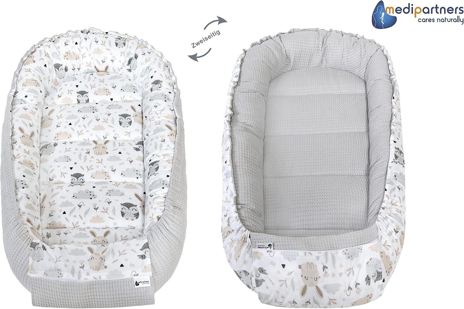 Babynestje 100% Katoen Wafel 100x60cm Grijs - 34% Korting!