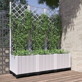 Witte Plantenbak met Latwerk 120x40x136 cm - 54% Korting