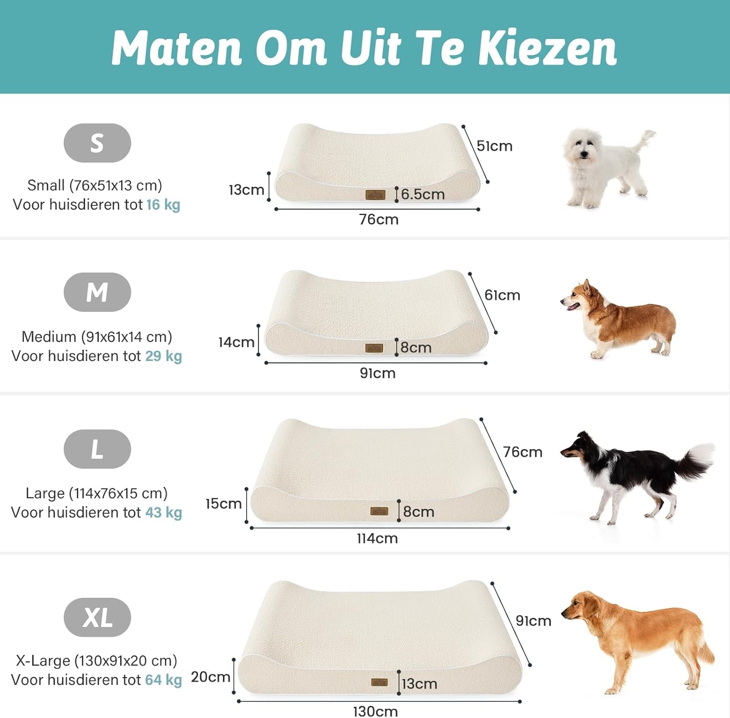 Orthopedisch Hondenbed voor Grote Honden - Beige, 29% Korting!